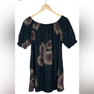 Free People Off Shoulder Sunflower Mini Dress Size Small